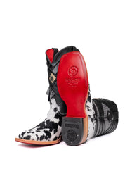 Prescott Cowhide Red Bottom Square Toe Cowboy Boot Size 8 Box TM30