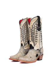 Charlotte Cowhide Red Bottom Snip Toe Cowgirl Boot Size 6 Box VW37