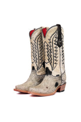 Charlotte Cowhide Red Bottom Snip Toe Cowgirl Boot Size 6 Box VW37