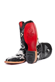 Prescott Cowhide Red Bottom Square Toe Cowboy Boot Size 8 Box TM32