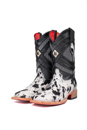 Prescott Cowhide Red Bottom Square Toe Cowboy Boot Size 8 Box TM33