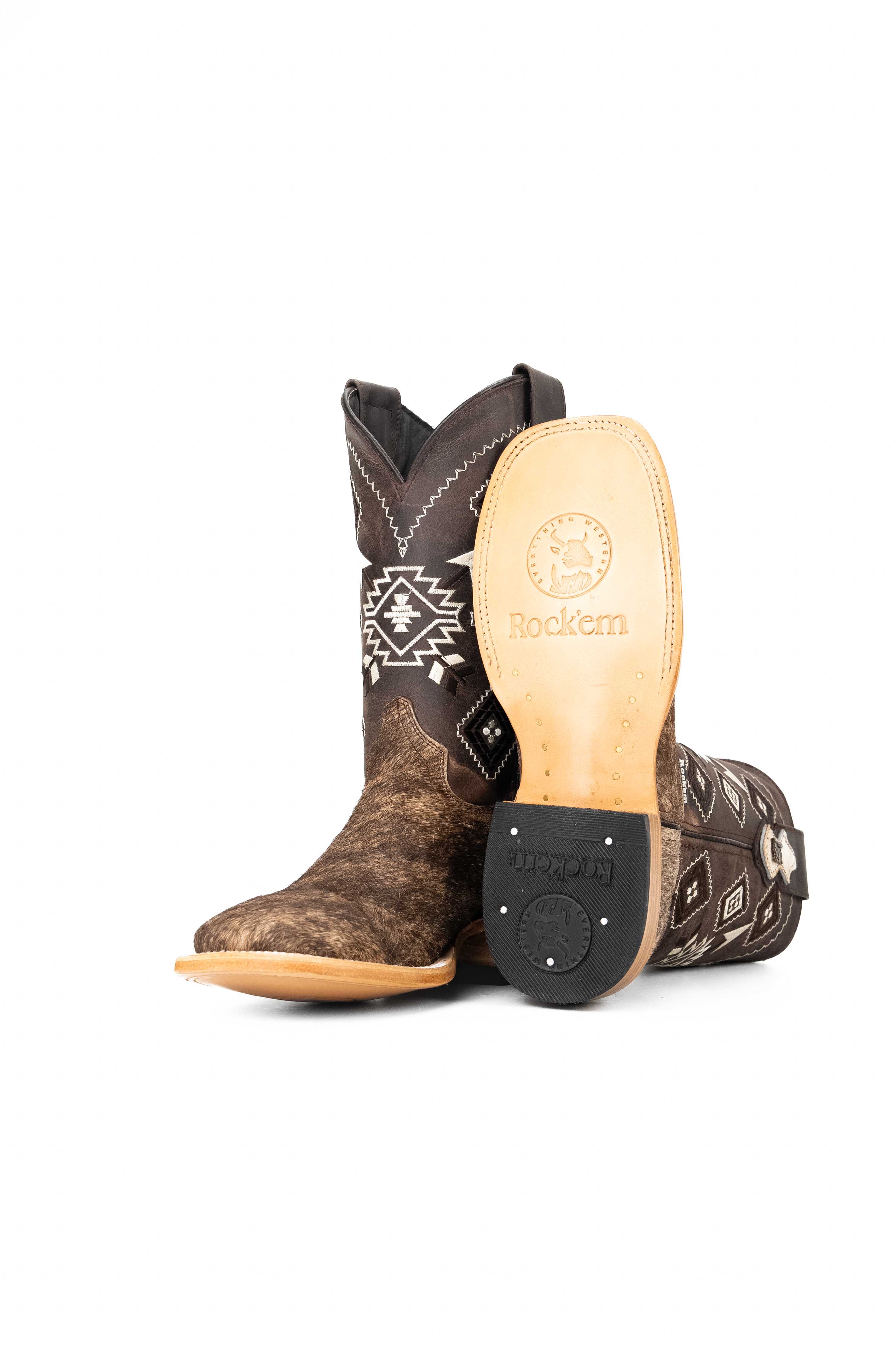 Men's Cowhide Square Toe Cowboy Boot Size 6 Box NM33