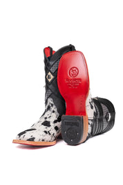 Prescott Cowhide Red Bottom Square Toe Cowboy Boot Size 8 Box TM33