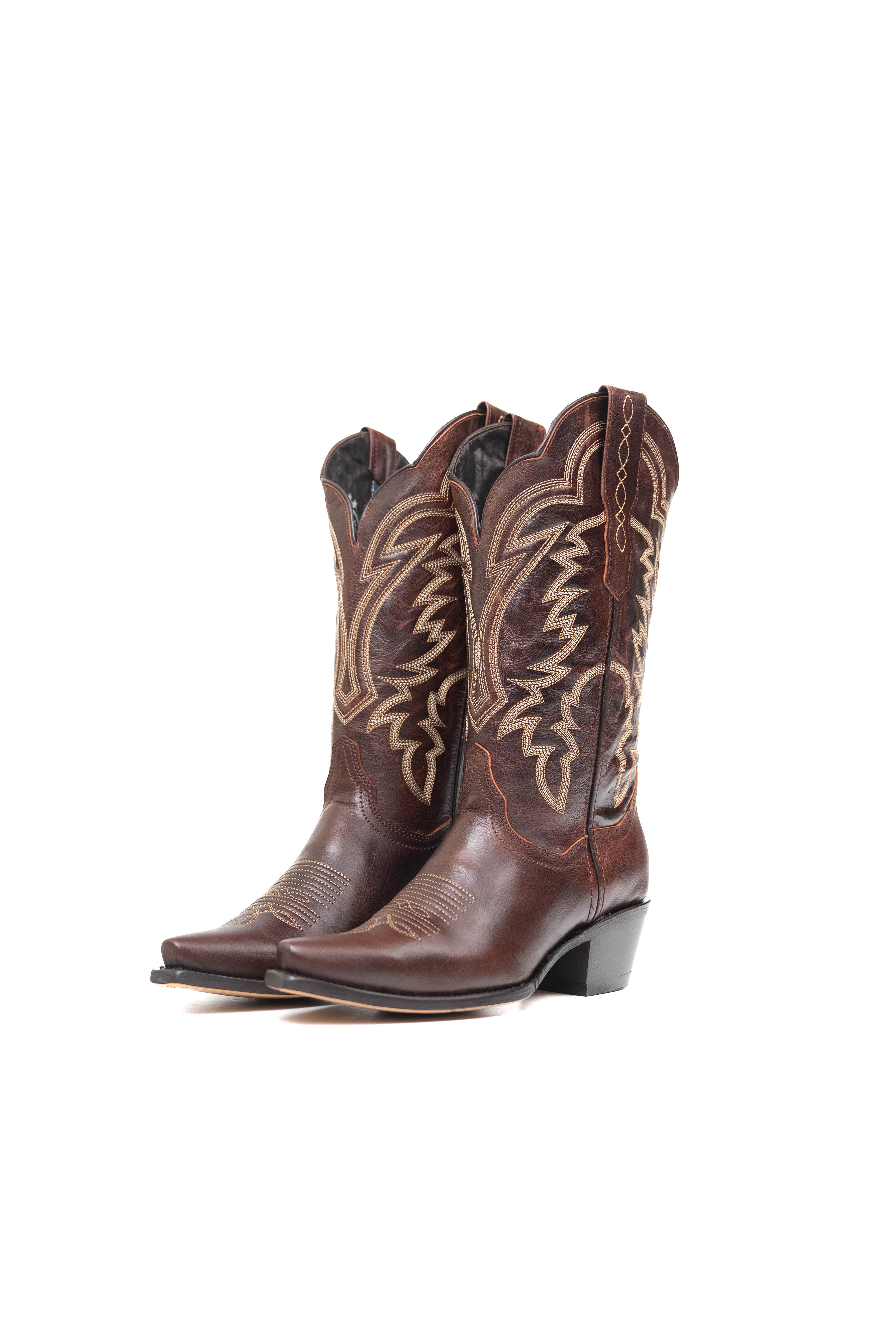 Mia Wide Calf Snip Toe Cowgirl Boot