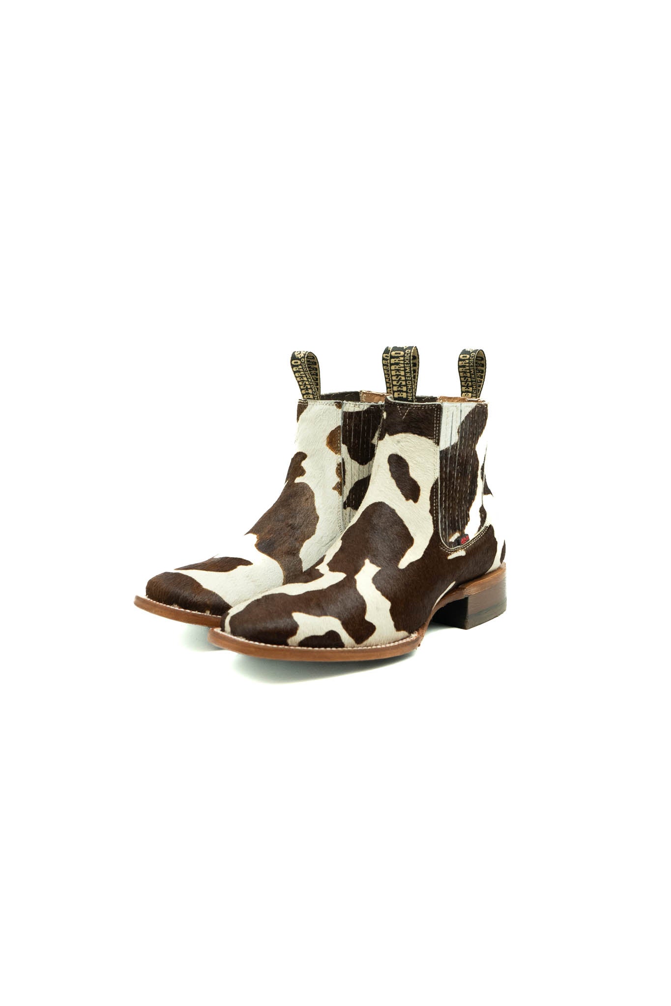 Bessero Cuero Pelo de Vaca Square Toe Botin