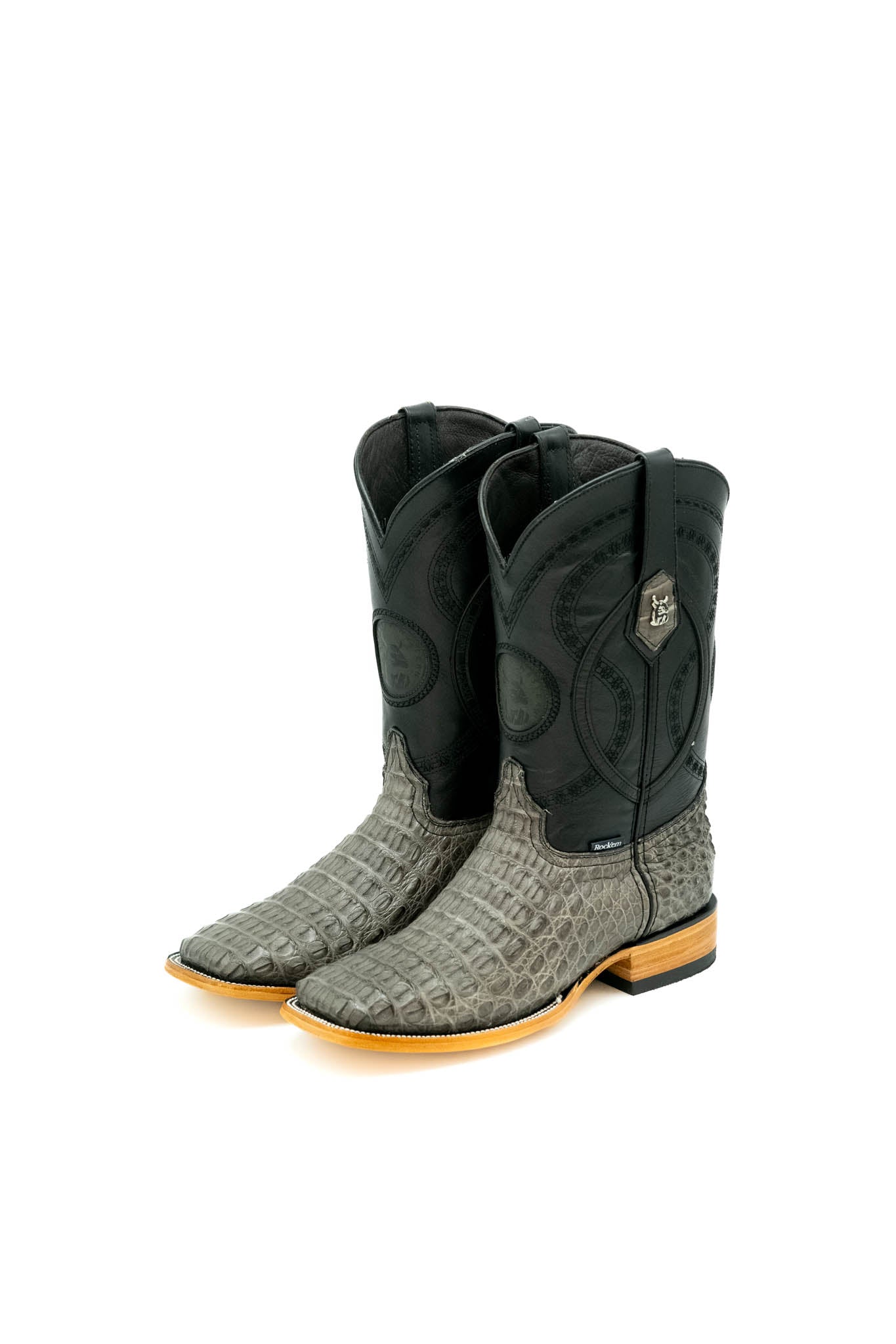 Exotic Caiman Crocodile Square Toe Cowboy Boot