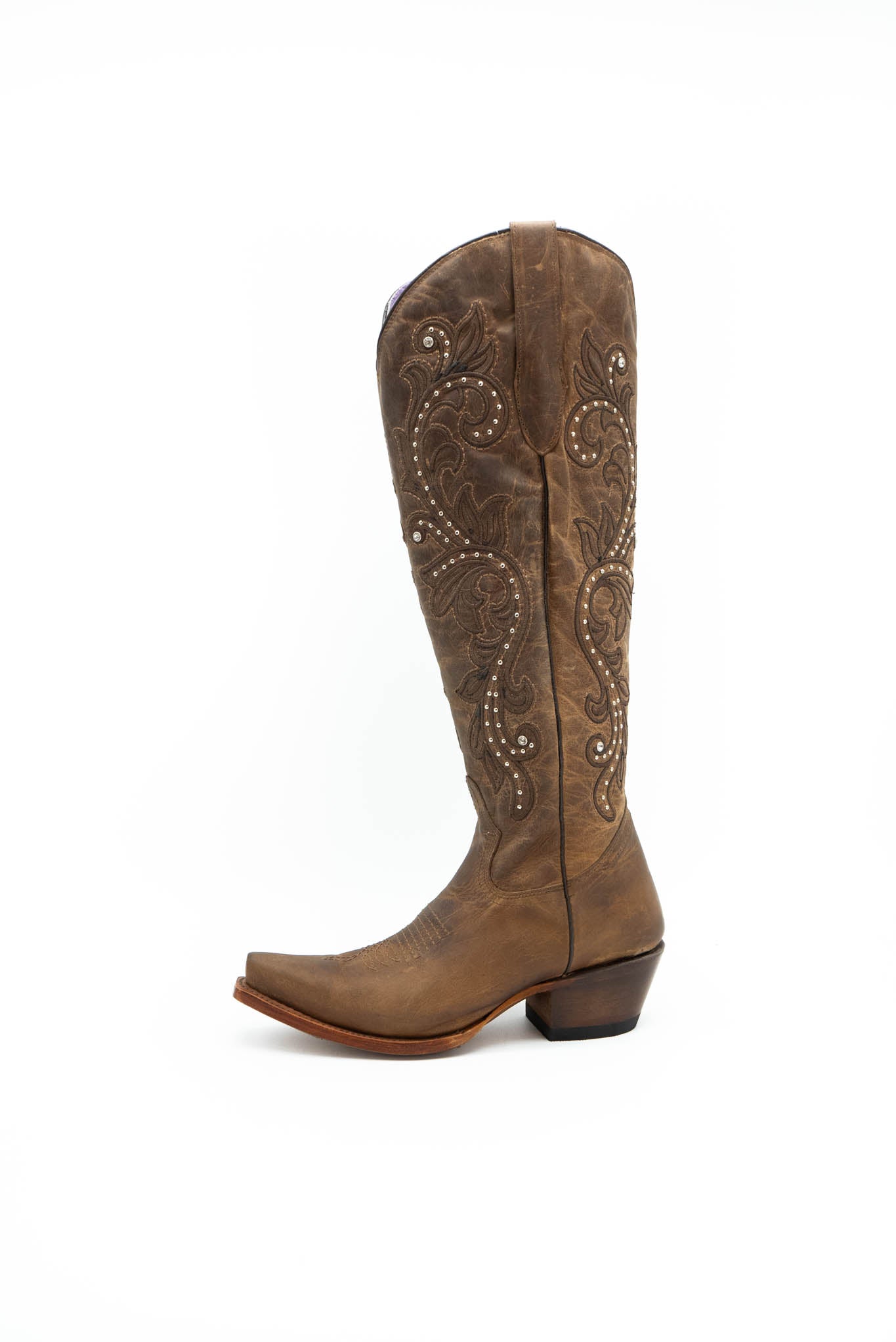 Sophia America Cogñac Tall Snip Toe Cowgirl Boot