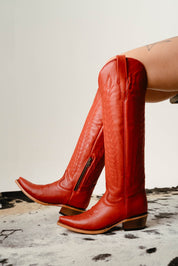 Valentina Tall Red Bottom Snip Toe Cowgirl Boot