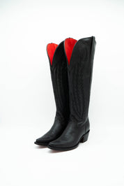 Valentina Tall Red Bottom Wide Calf Friendly Snip Toe Cowgirl Boot