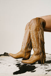 Brandy Tall Fringe Wide Calf Friendly Snip Toe Cowgirl Boot FINAL SALE