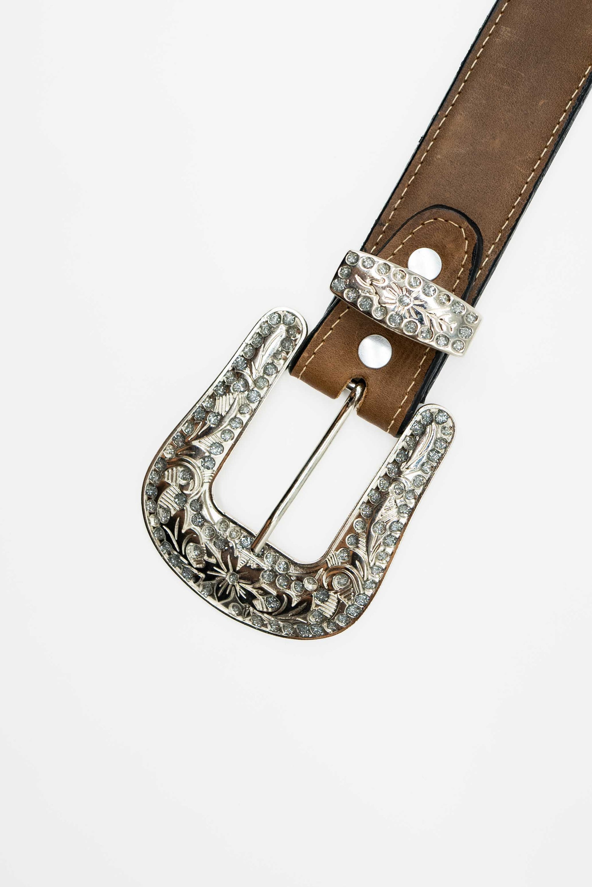 Paola Brown Rhinestones Belt - Rock'Em