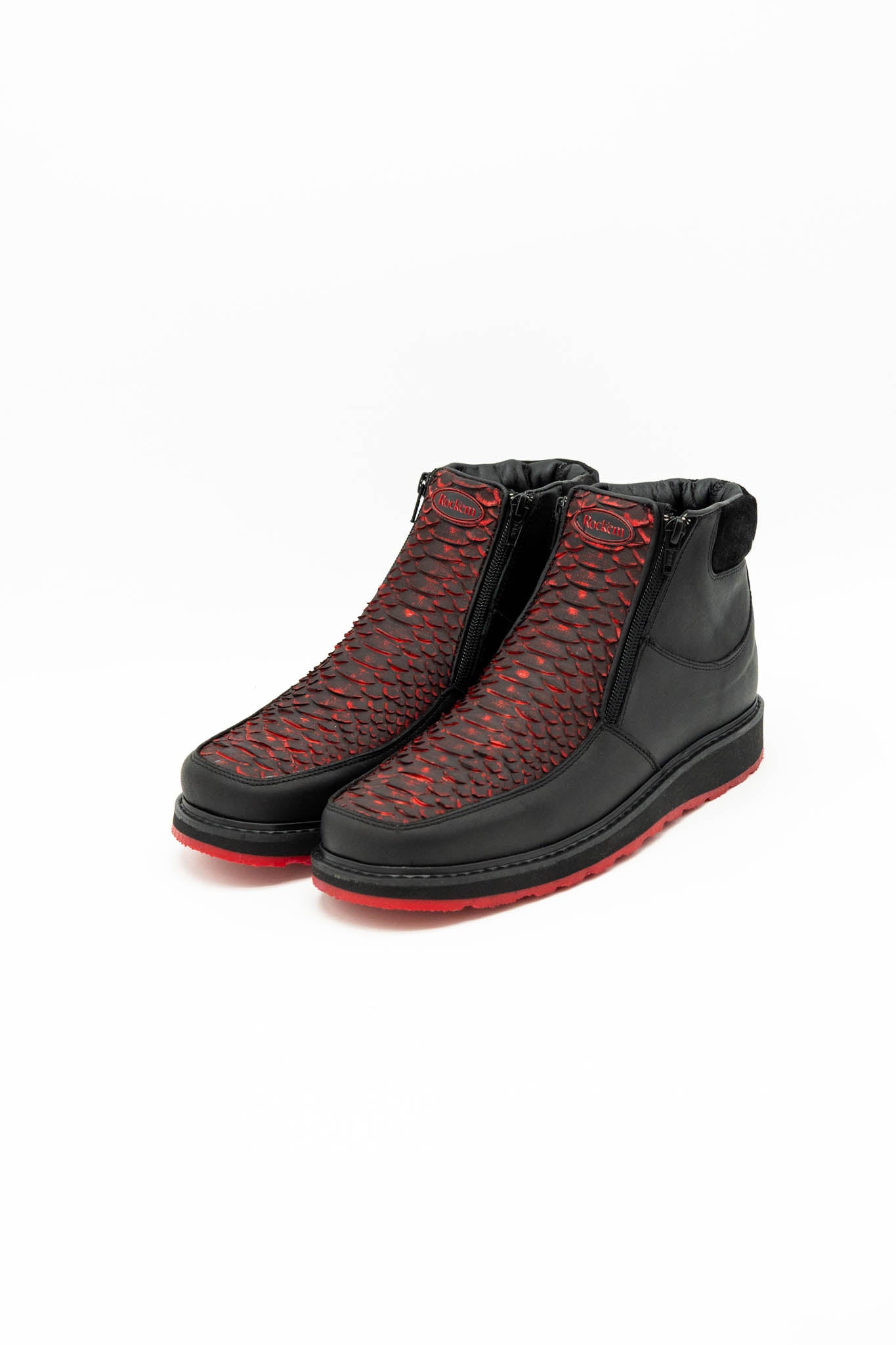 Exotic Python Red Bottom Botines Artesanales