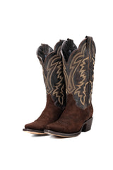 Mia Roughout Wide Calf Snip Toe Cowgirl Boot