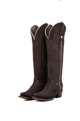 Eleanor Primavera Suede Tall Snip Toe Cowgirl Boot