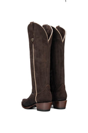 Eleanor Primavera Suede Tall Snip Toe Cowgirl Boot