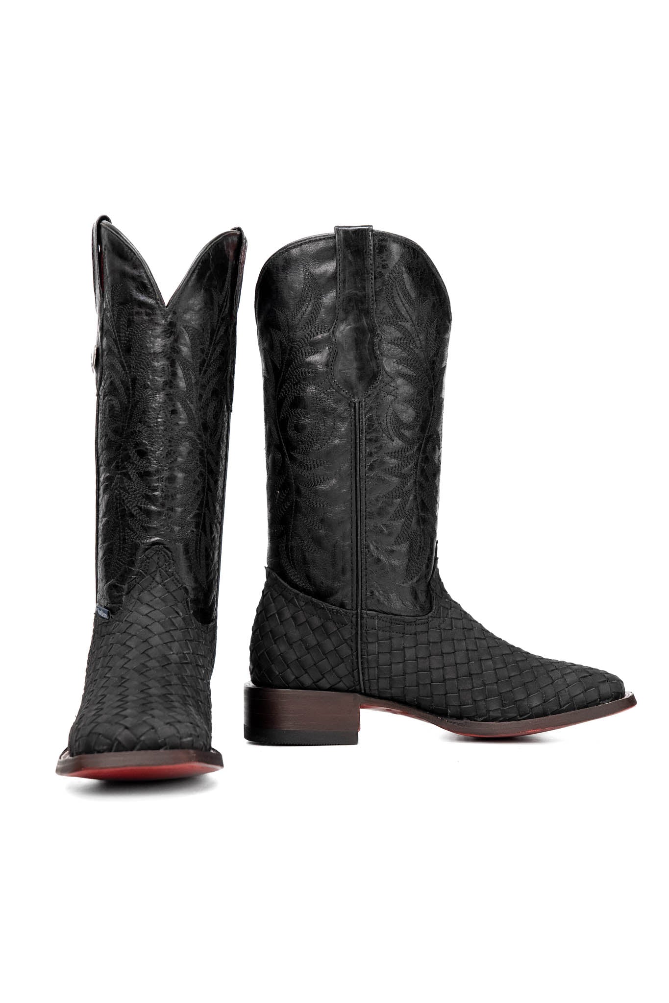 Brooklynn Woven Red Bottom Square Toe Cowgirl Boot