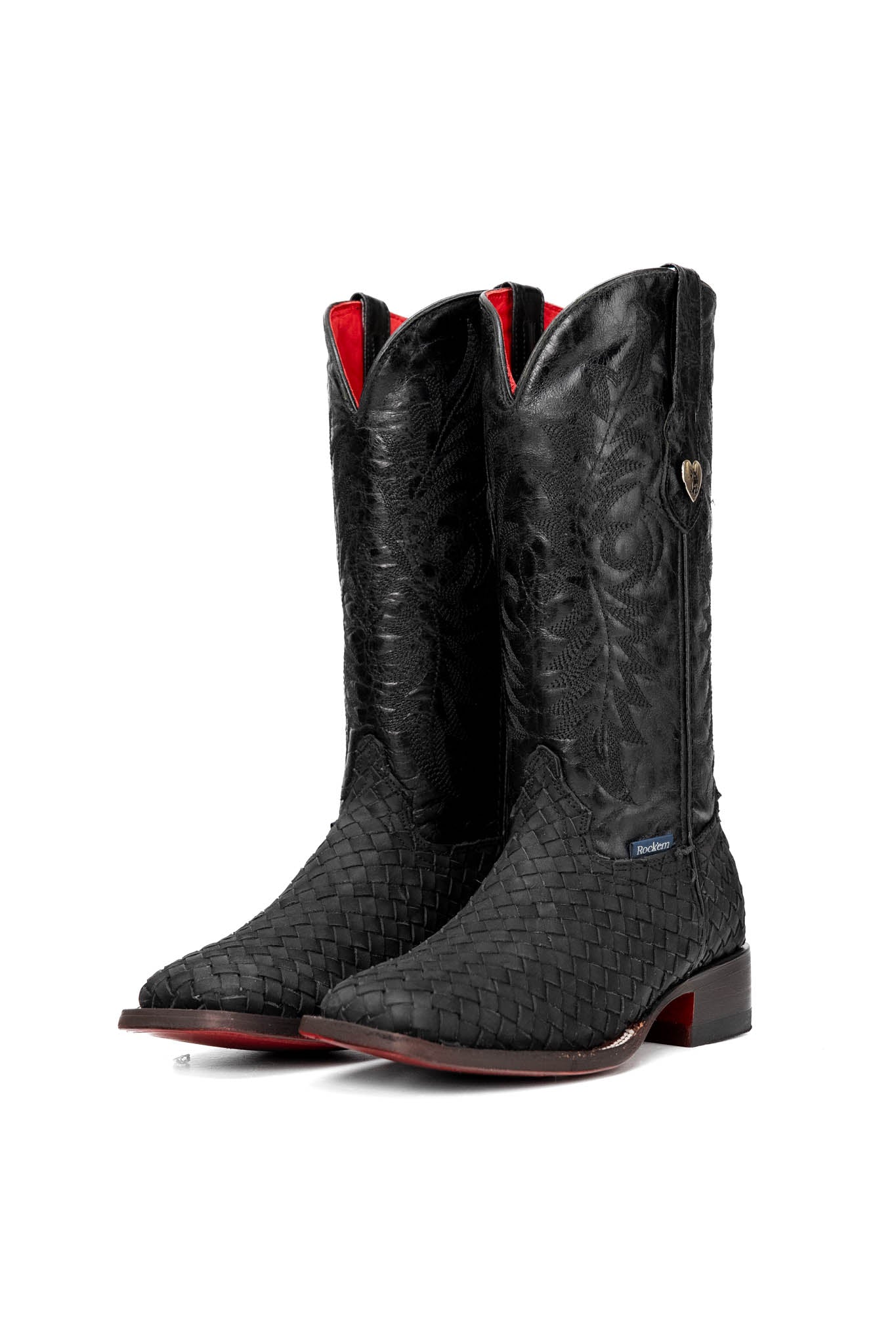 Brooklynn Woven Red Bottom Square Toe Cowgirl Boot
