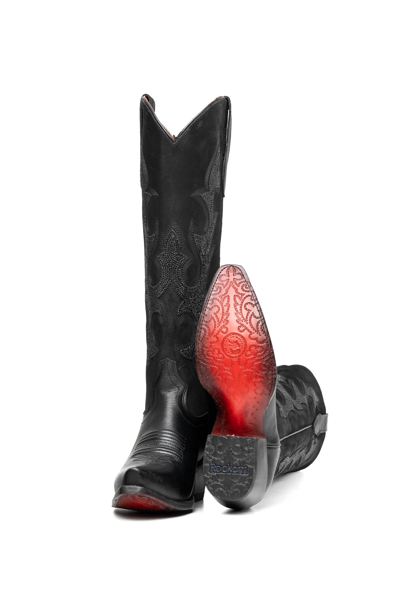 Lorraine Tall Red Bottom Snip Toe Cowgirl Boot