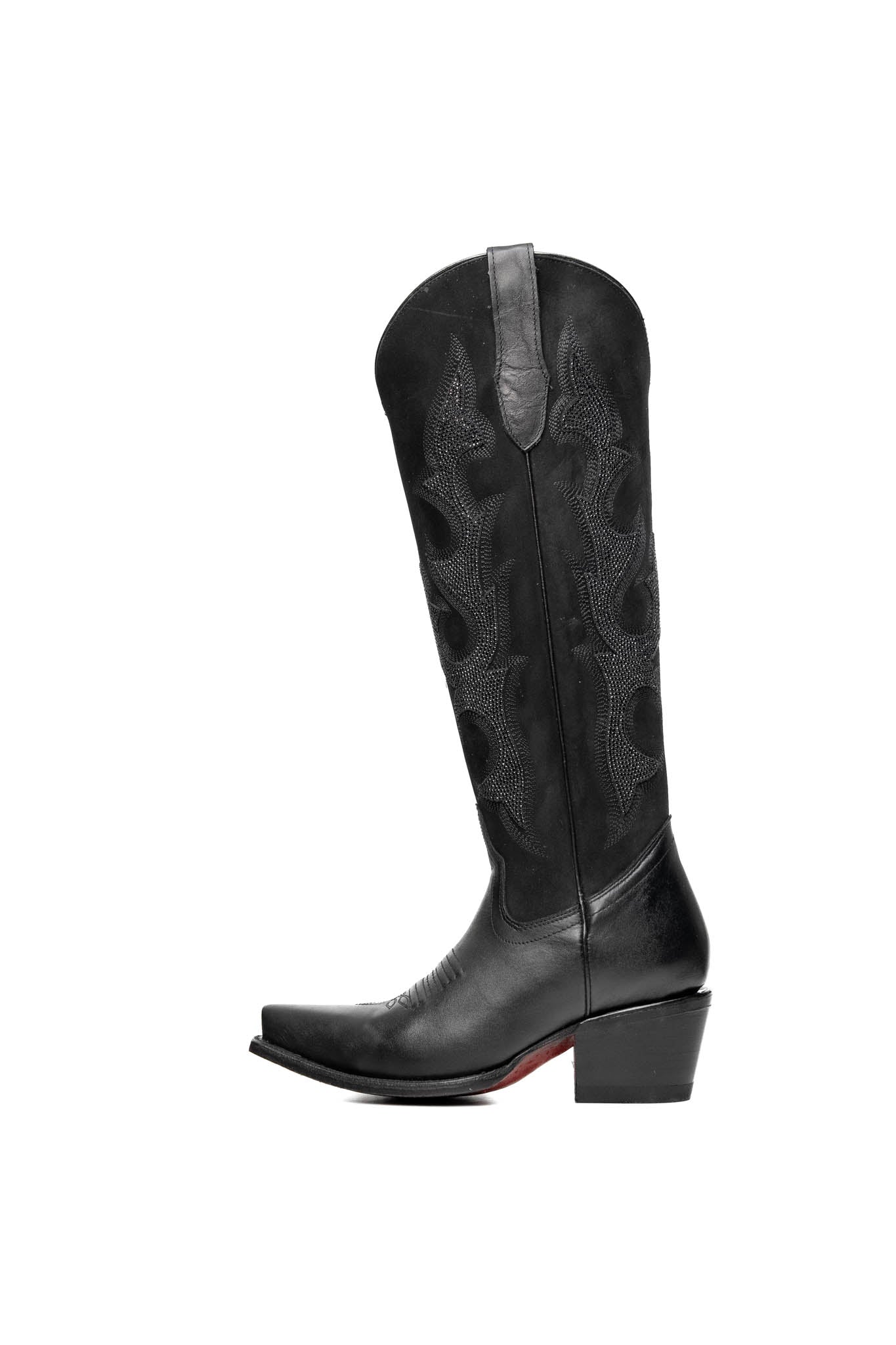 Lorraine Tall Red Bottom Snip Toe Cowgirl Boot