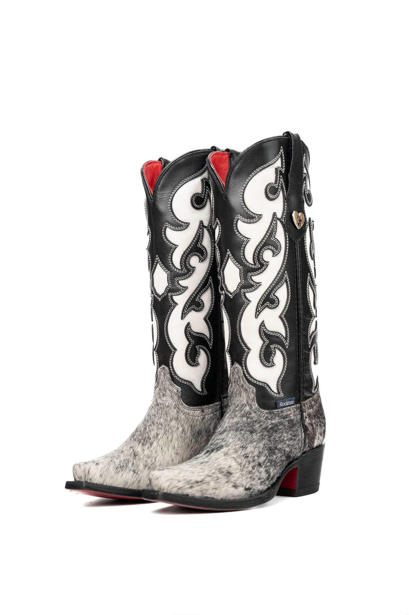 Emely Midi Cowhide Red Bottom Snip Toe Cowgirl Boot Size 5 Box OW50