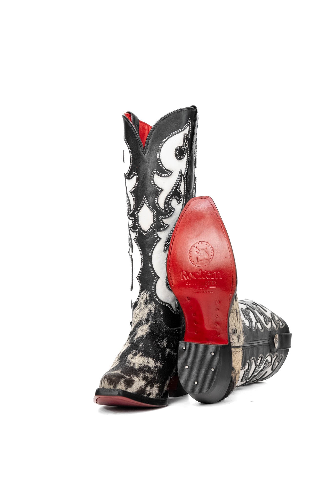 Emely Midi Cowhide Red Bottom Snip Toe Cowgirl Boot Size 6 Box OW55