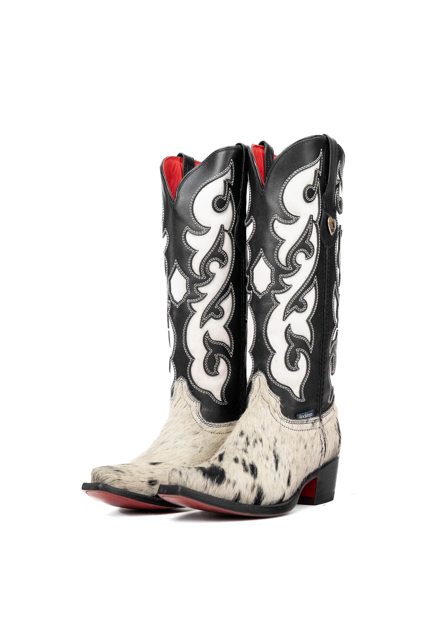 Emely Midi Cowhide Red Bottom Snip Toe Cowgirl Boot Size 6.5 Box OW57