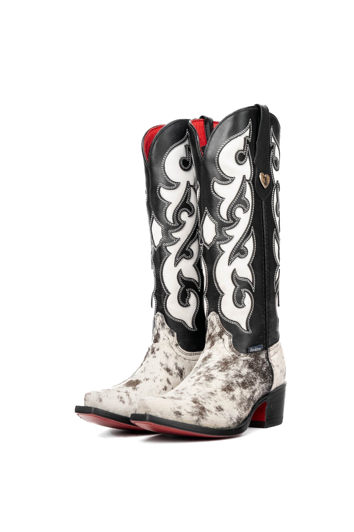 Emely Midi Cowhide Red Bottom Snip Toe Cowgirl Boot Size 7.5 Box OW60