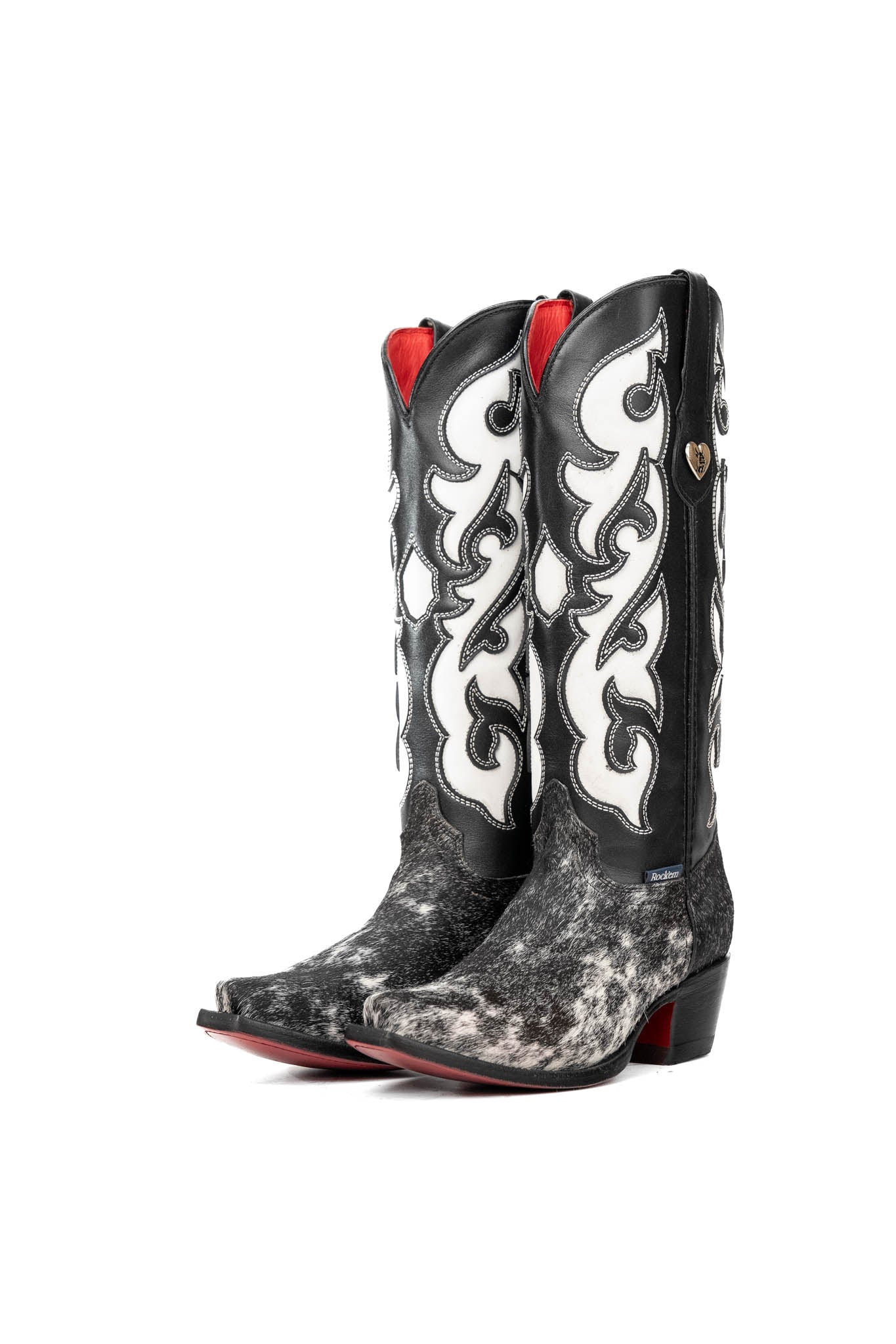 Emely Midi Cowhide Red Bottom Snip Toe Cowgirl Boot Size 7.5 Box OW61