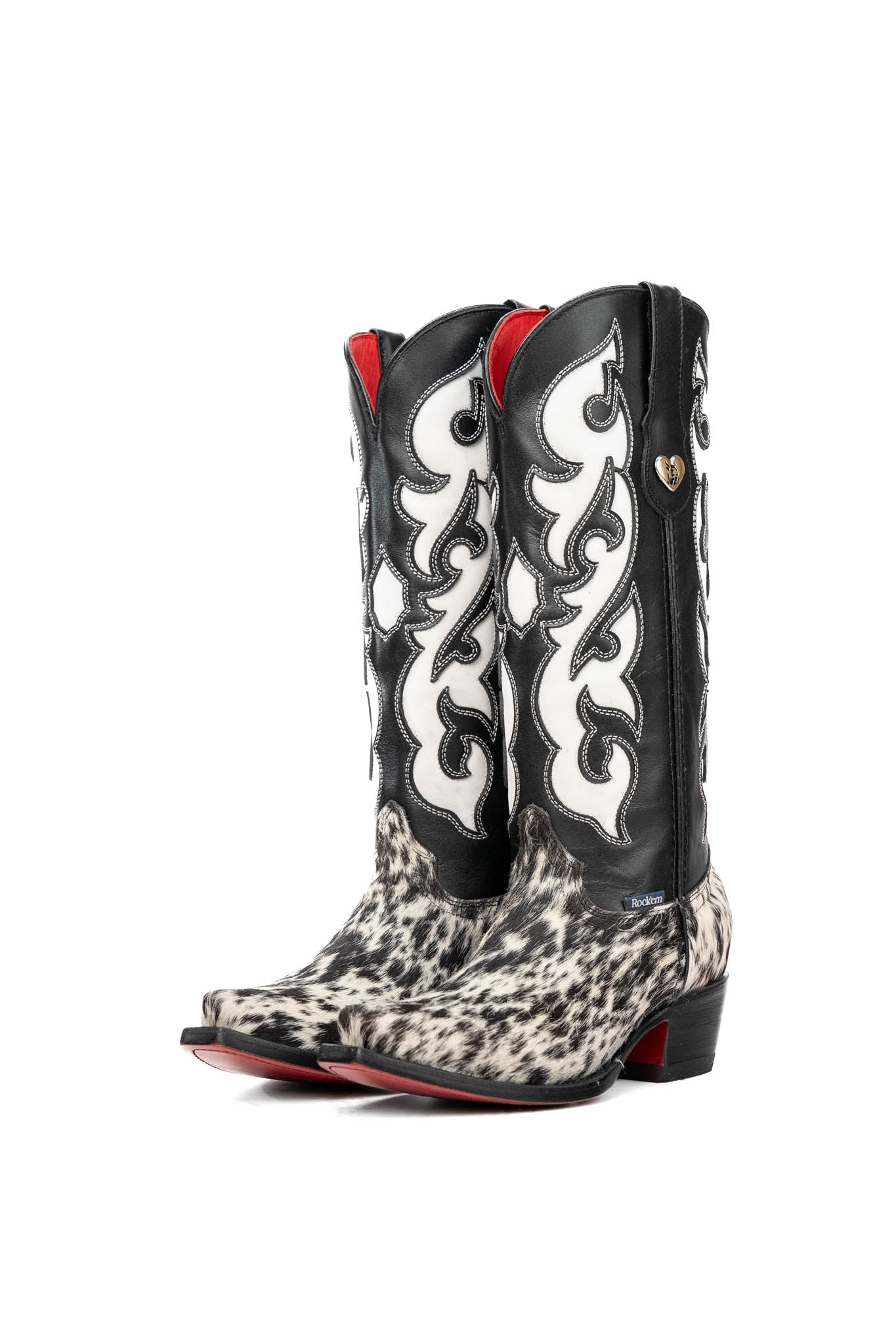 Emely Midi Cowhide Red Bottom Snip Toe Cowgirl Boot Size 8 Box OW63