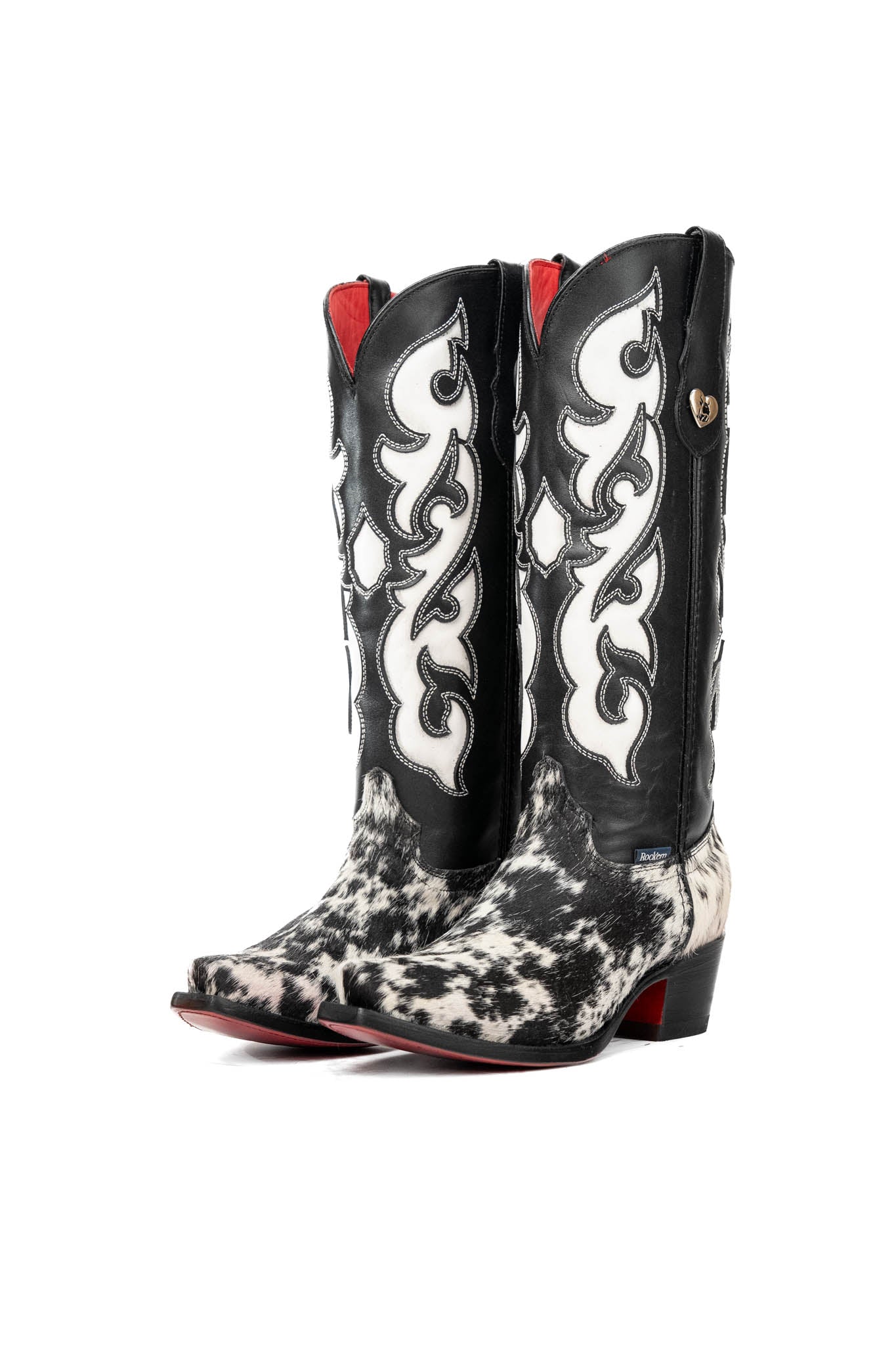 Emely Midi Cowhide Red Bottom Snip Toe Cowgirl Boot Size 9 Box OW66