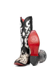 Emely Midi Cowhide Red Bottom Snip Toe Cowgirl Boot Size 9 Box OW67