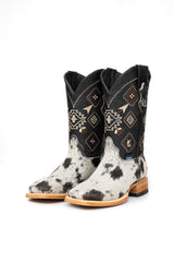 Aztec Cowhide Square Toe Cowboy Boot Size 7.5 Box WM16