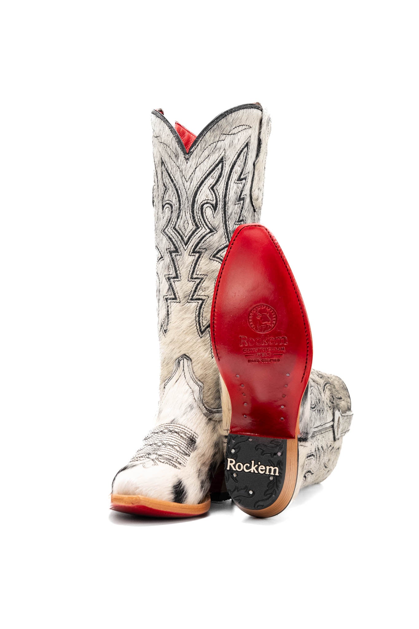 Alexa Cowhide Red Bottom Snip Toe Cowgirl Boot Size 6 Box RW41
