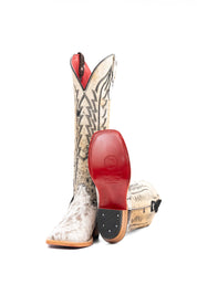 Charlotte Tall Red Bottom Cowhide Square Toe Cowgirl Boot Size 7 Box PW6