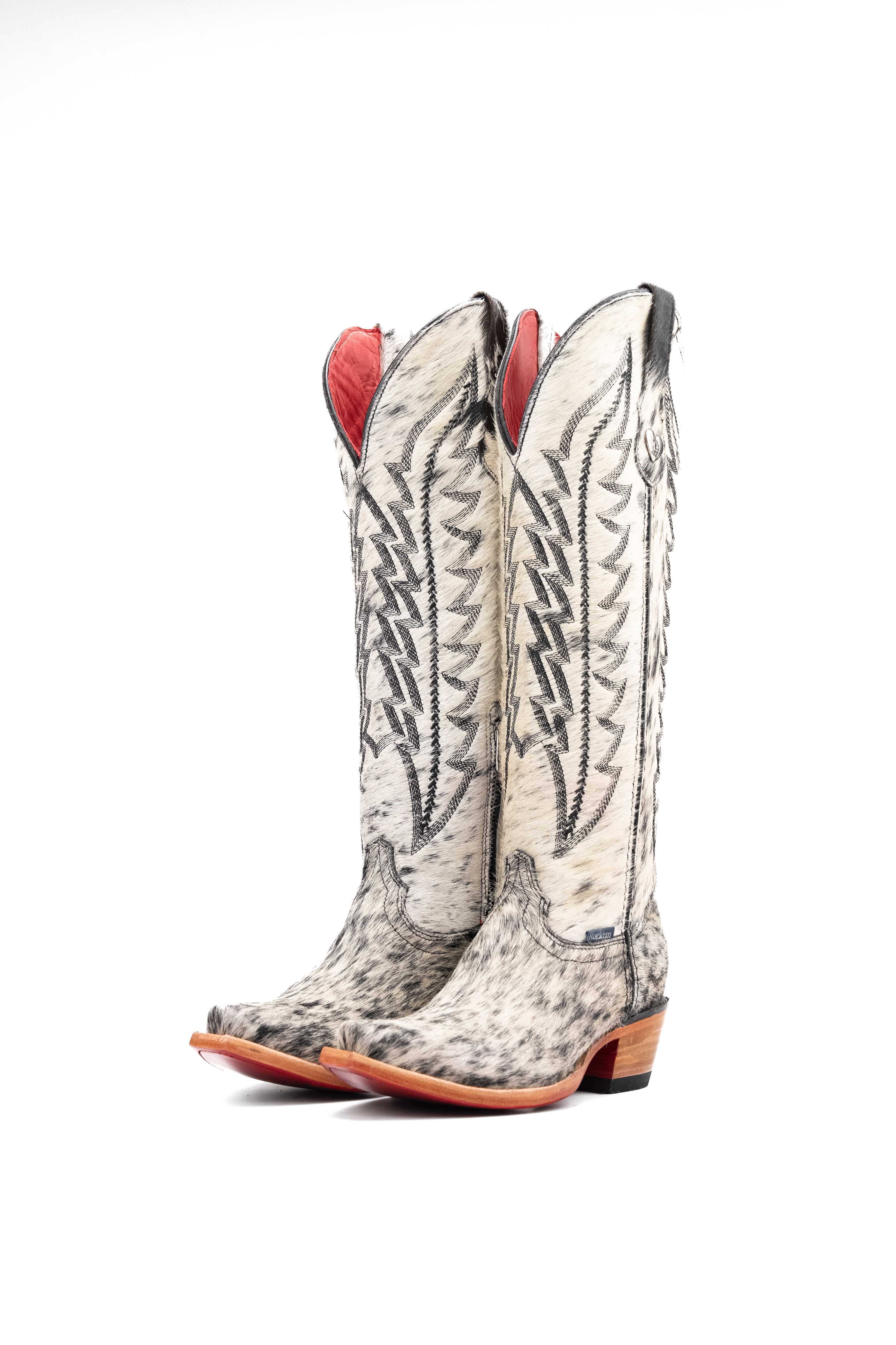 Women's Tall Red Bottom Cowhide Snip Toe Cowgirl Boot Size 7 Box PW38
