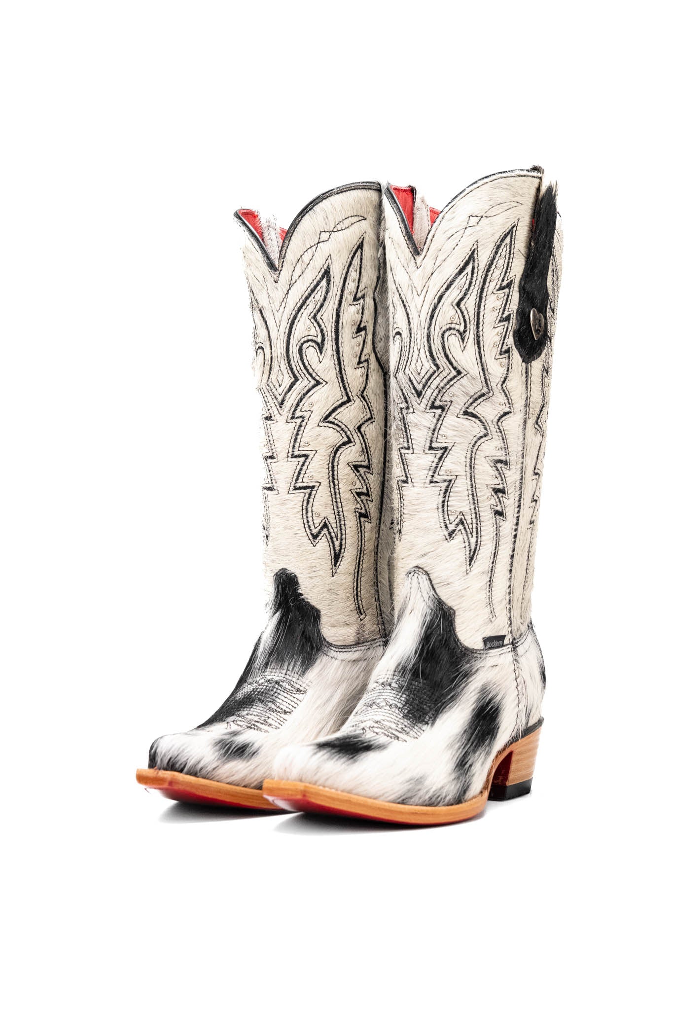 Alexa Cowhide Red Bottom Snip Toe Cowgirl Boot Size 6.5 Box RW45