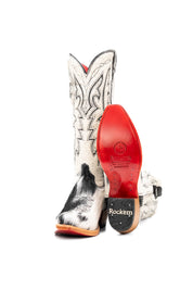 Alexa Cowhide Red Bottom Snip Toe Cowgirl Boot Size 6.5 Box RW45