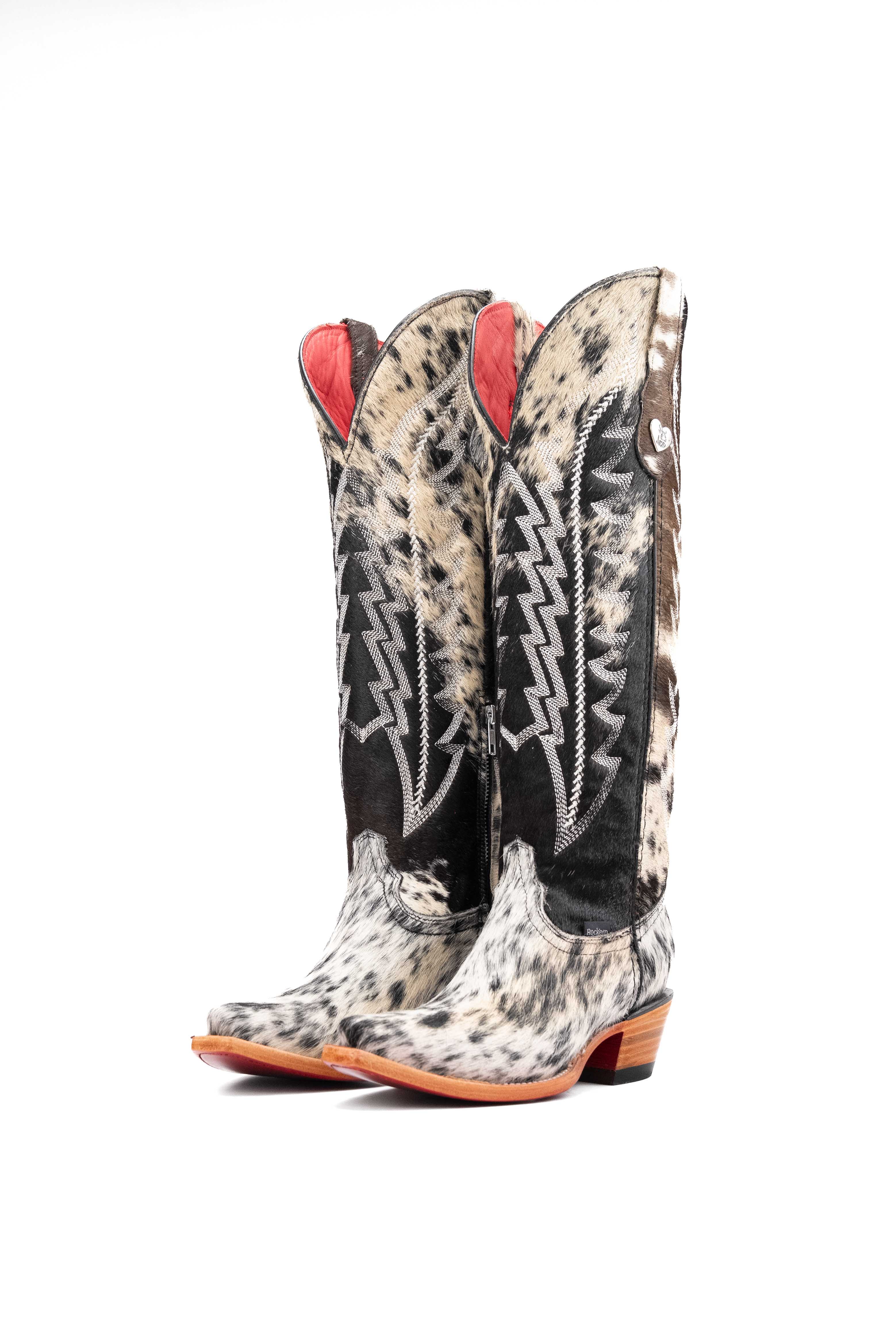 Women's Tall Red Bottom Cowhide Snip Toe Cowgirl Boot Size 7 Box PW40