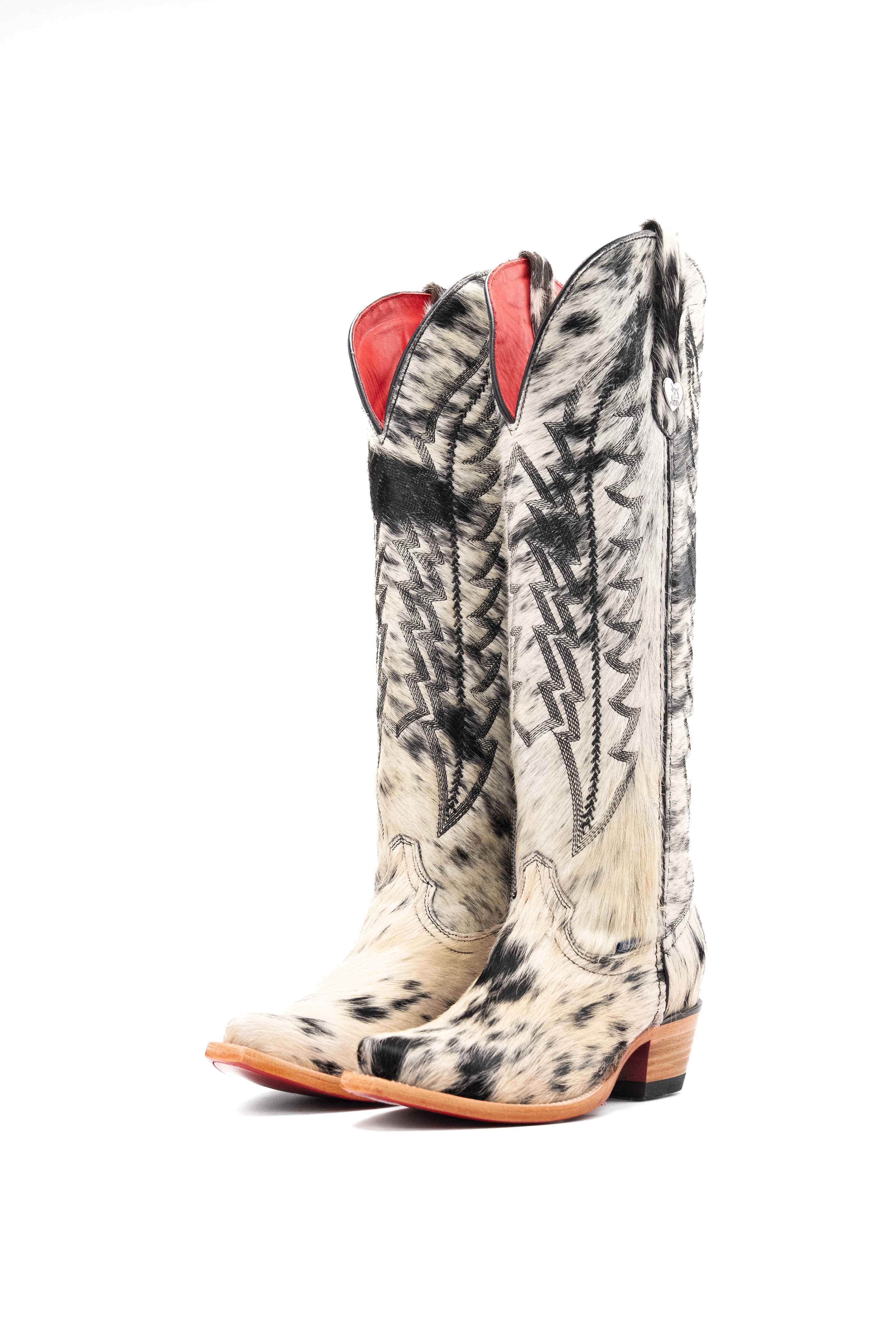 Women's Tall Red Bottom Cowhide Snip Toe Cowgirl Boot Size 8 Box PW47