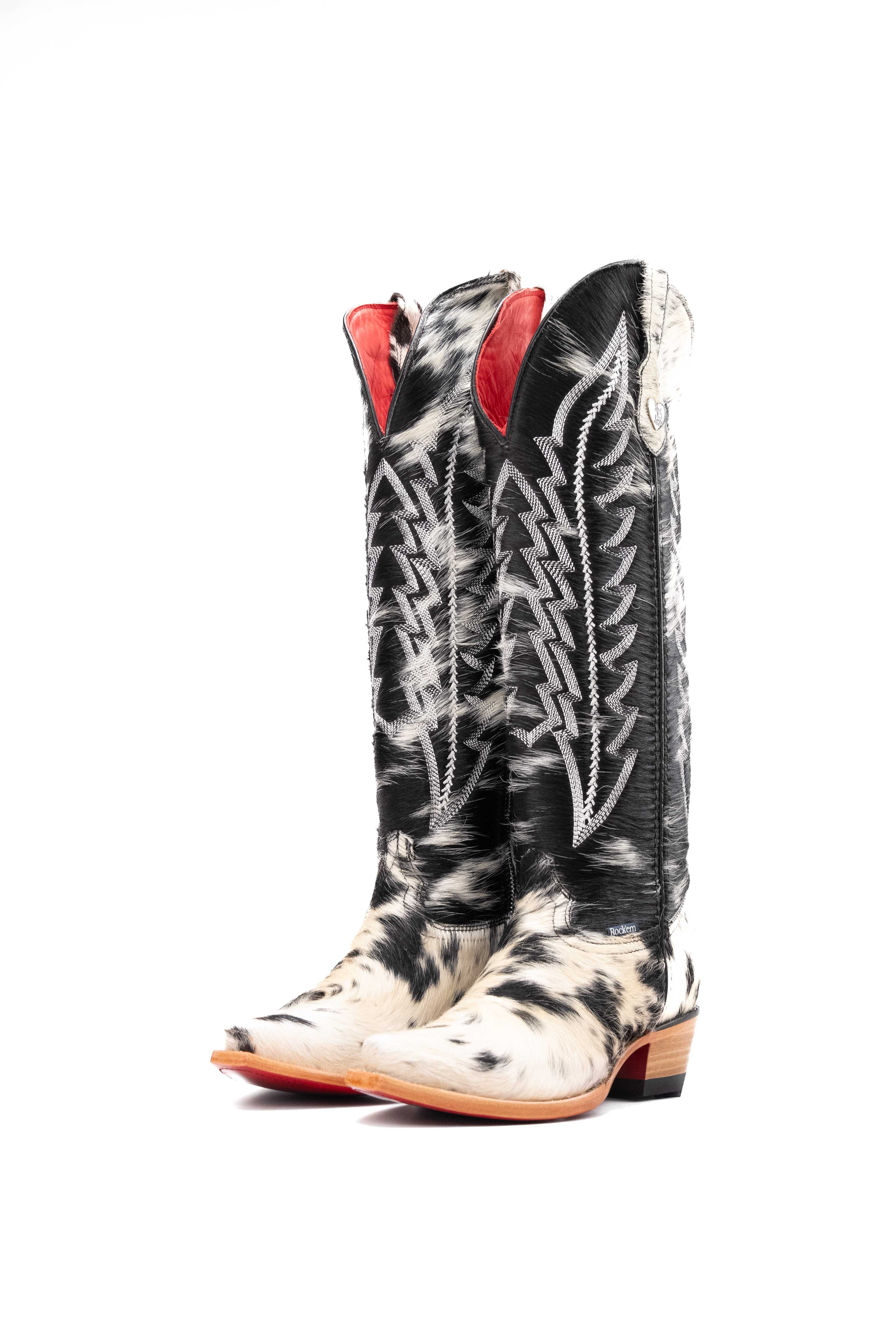 Women's Tall Red Bottom Cowhide Snip Toe Cowgirl Boot Size 8.5 Box PW48