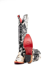 Women's Tall Red Bottom Cowhide Snip Toe Cowgirl Boot Size 8.5 Box PW48