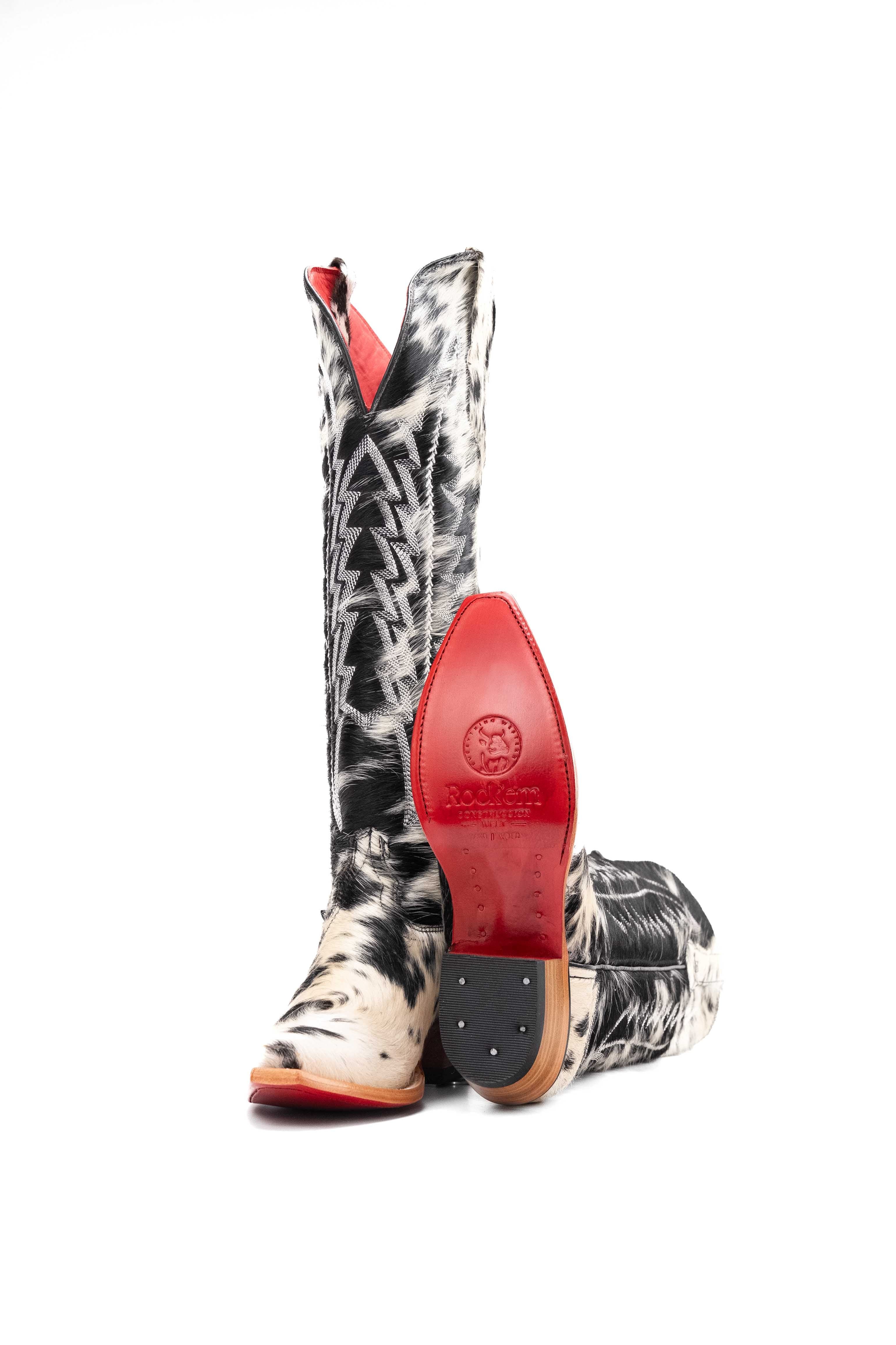 Women's Tall Red Bottom Cowhide Snip Toe Cowgirl Boot Size 8.5 Box PW48