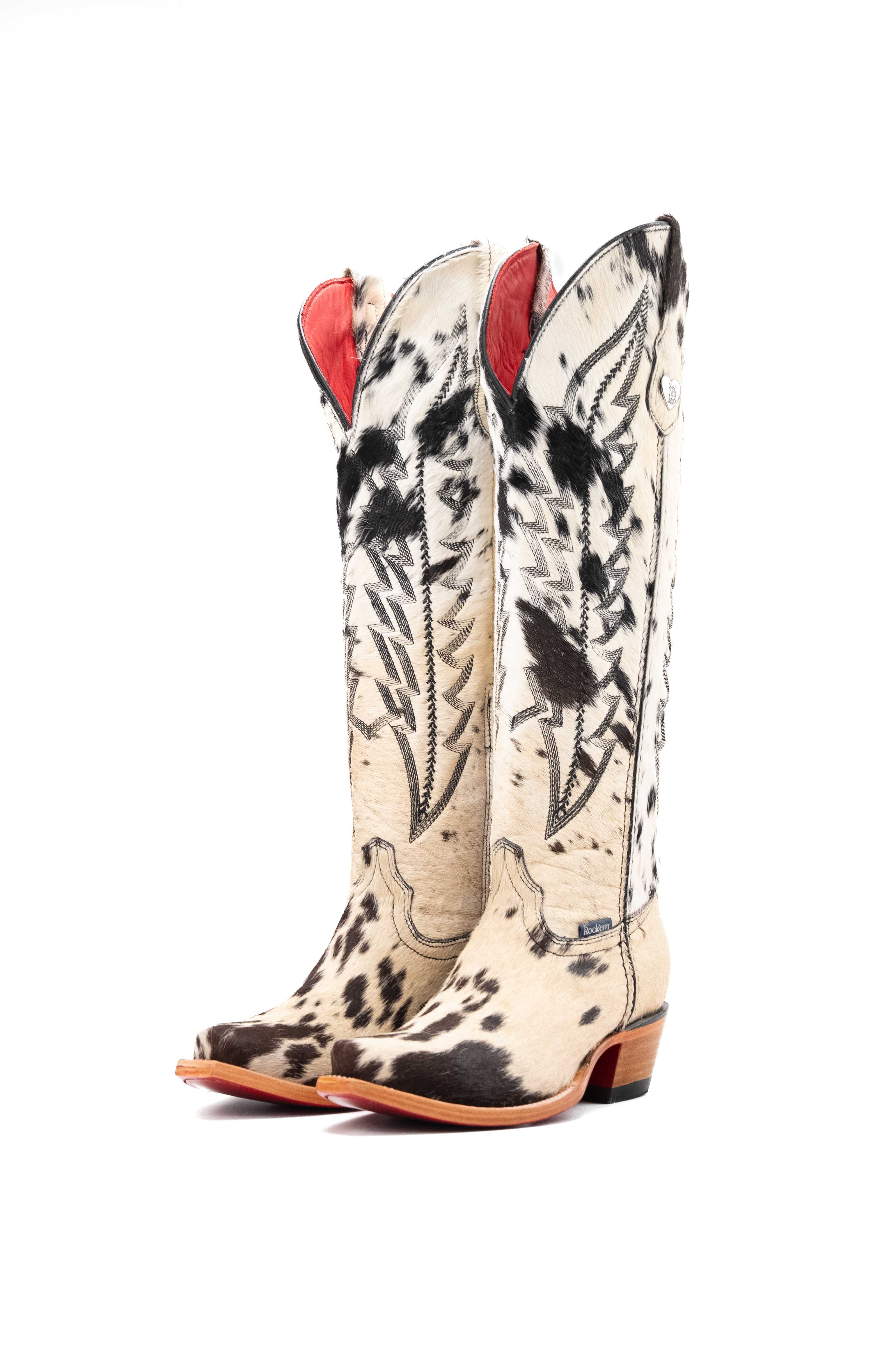 Women's Tall Red Bottom Cowhide Snip Toe Cowgirl Boot Size 8.5 Box PW52