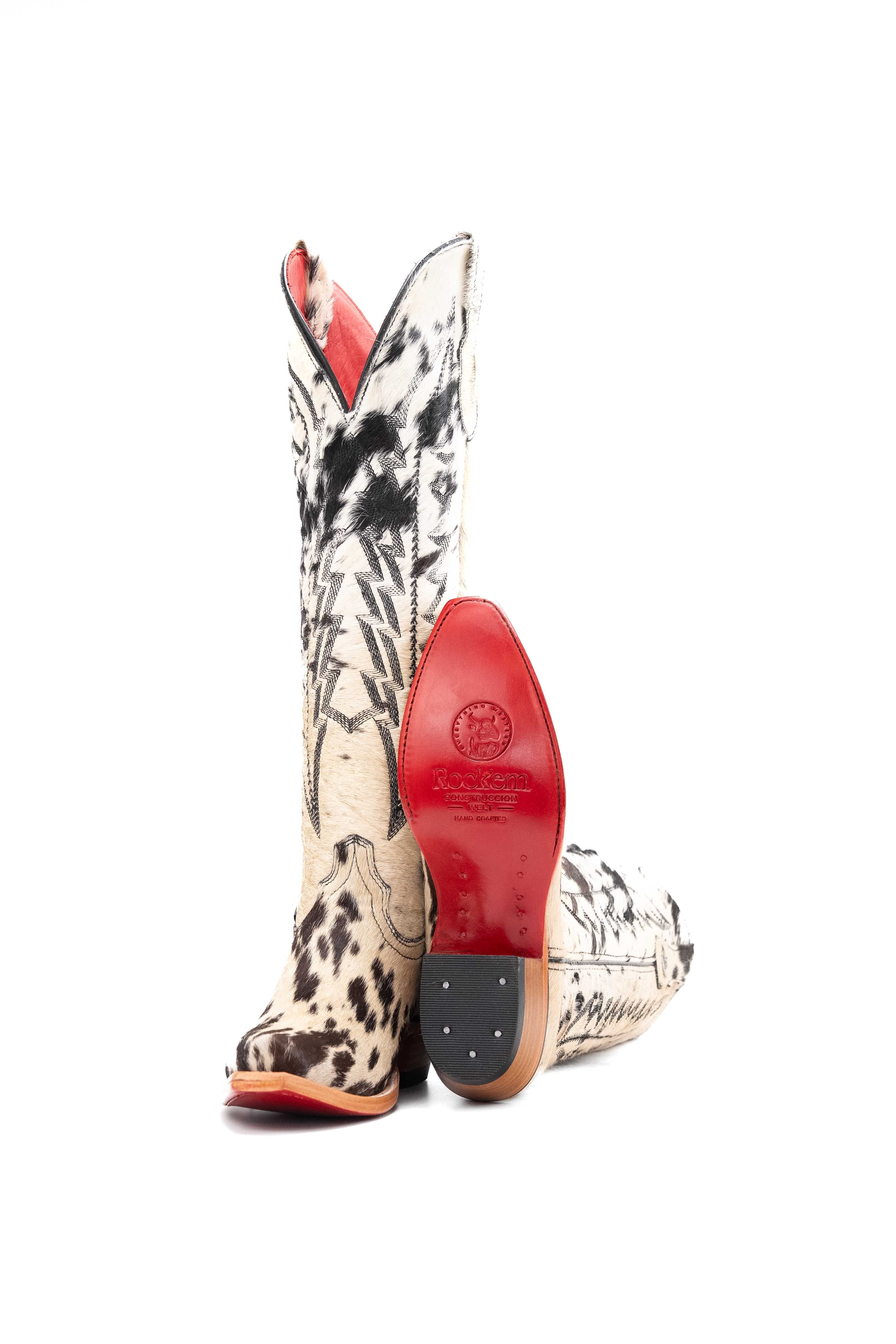 Women's Tall Red Bottom Cowhide Snip Toe Cowgirl Boot Size 8.5 Box PW52