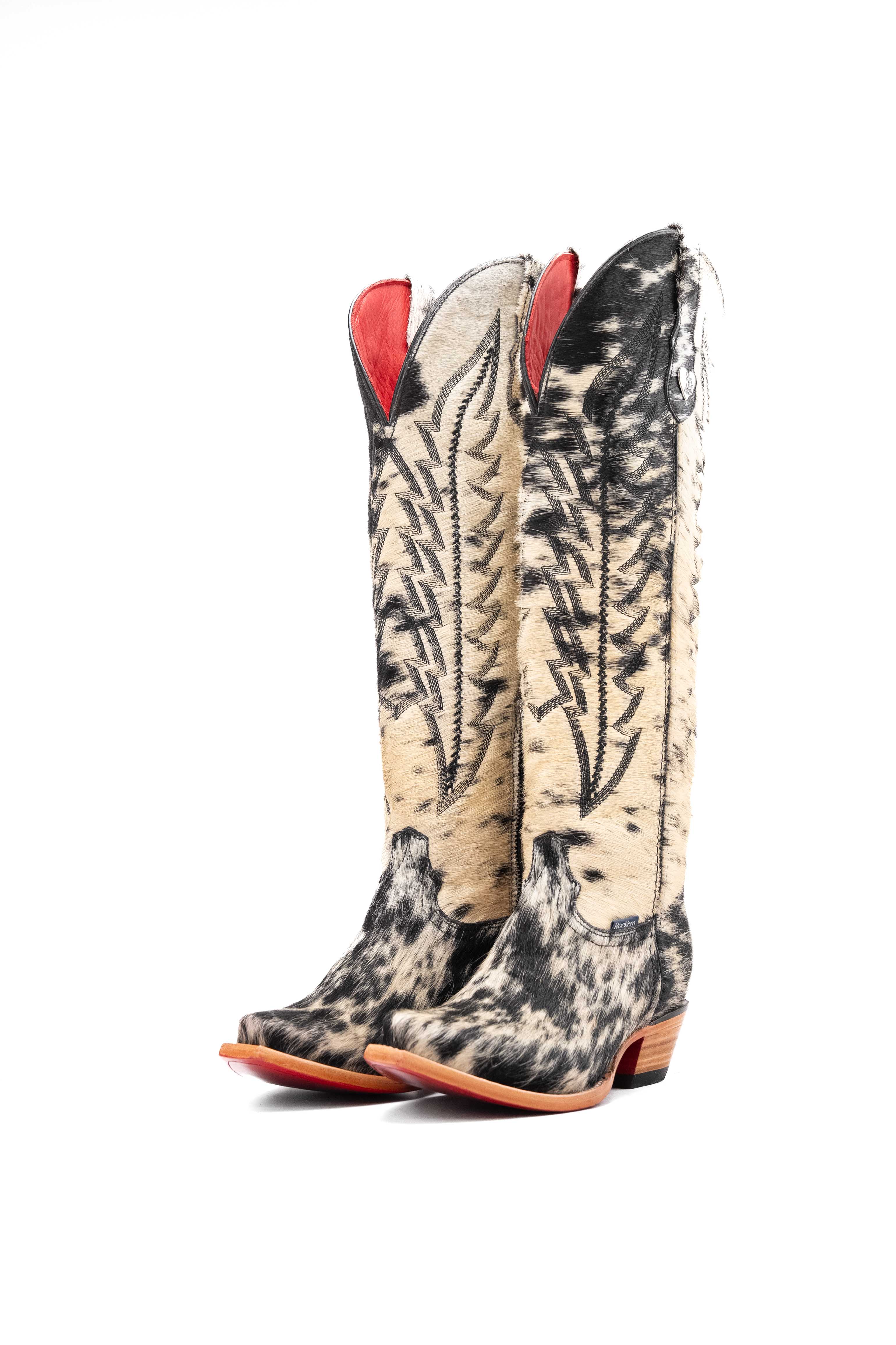 Women's Tall Red Bottom Cowhide Snip Toe Cowgirl Boot Size 9 Box PW55