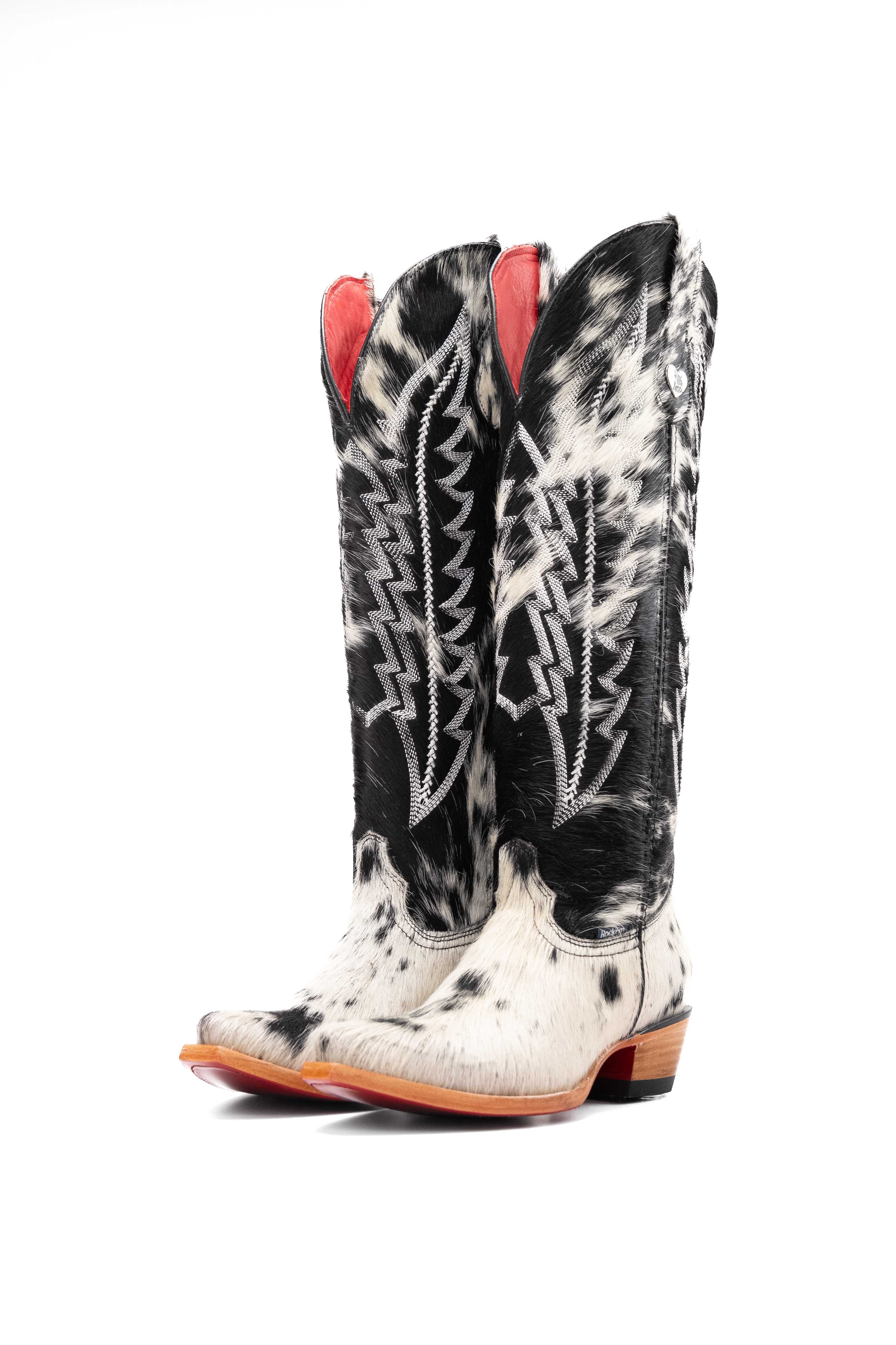 Women's Tall Red Bottom Cowhide Snip Toe Cowgirl Boot Size 9.5 Box PW58