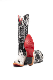 Women's Tall Red Bottom Cowhide Snip Toe Cowgirl Boot Size 9.5 Box PW58