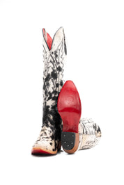 Women's Tall Red Bottom Cowhide Snip Toe Cowgirl Boot Size 10 Box PW59