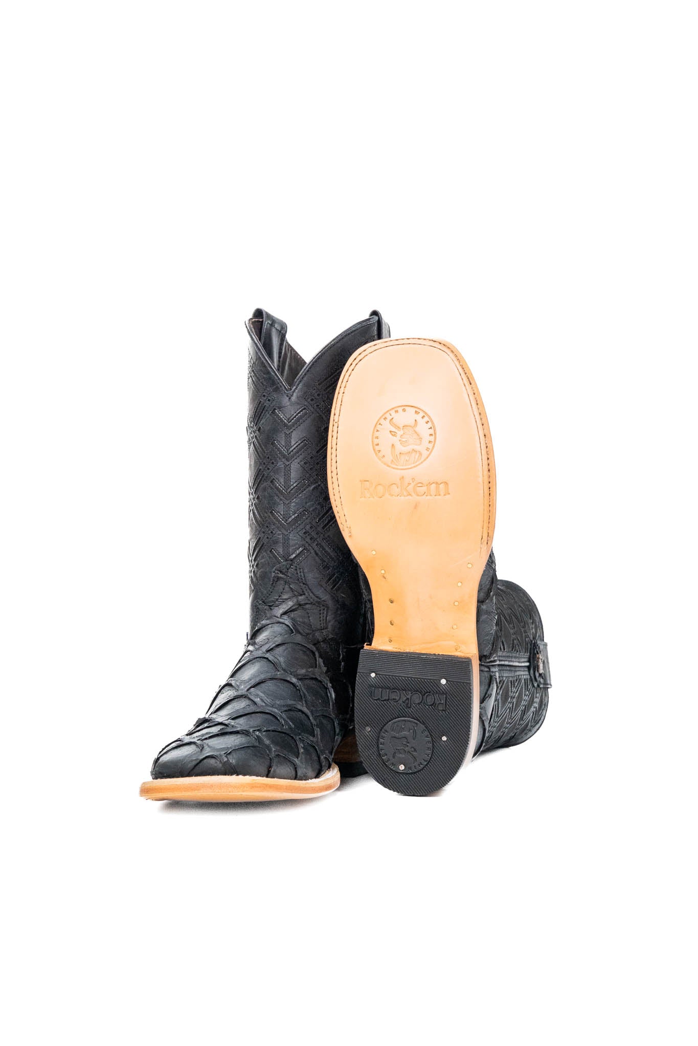 Bradley Matte Pirarucu Square Toe Cowboy Boot