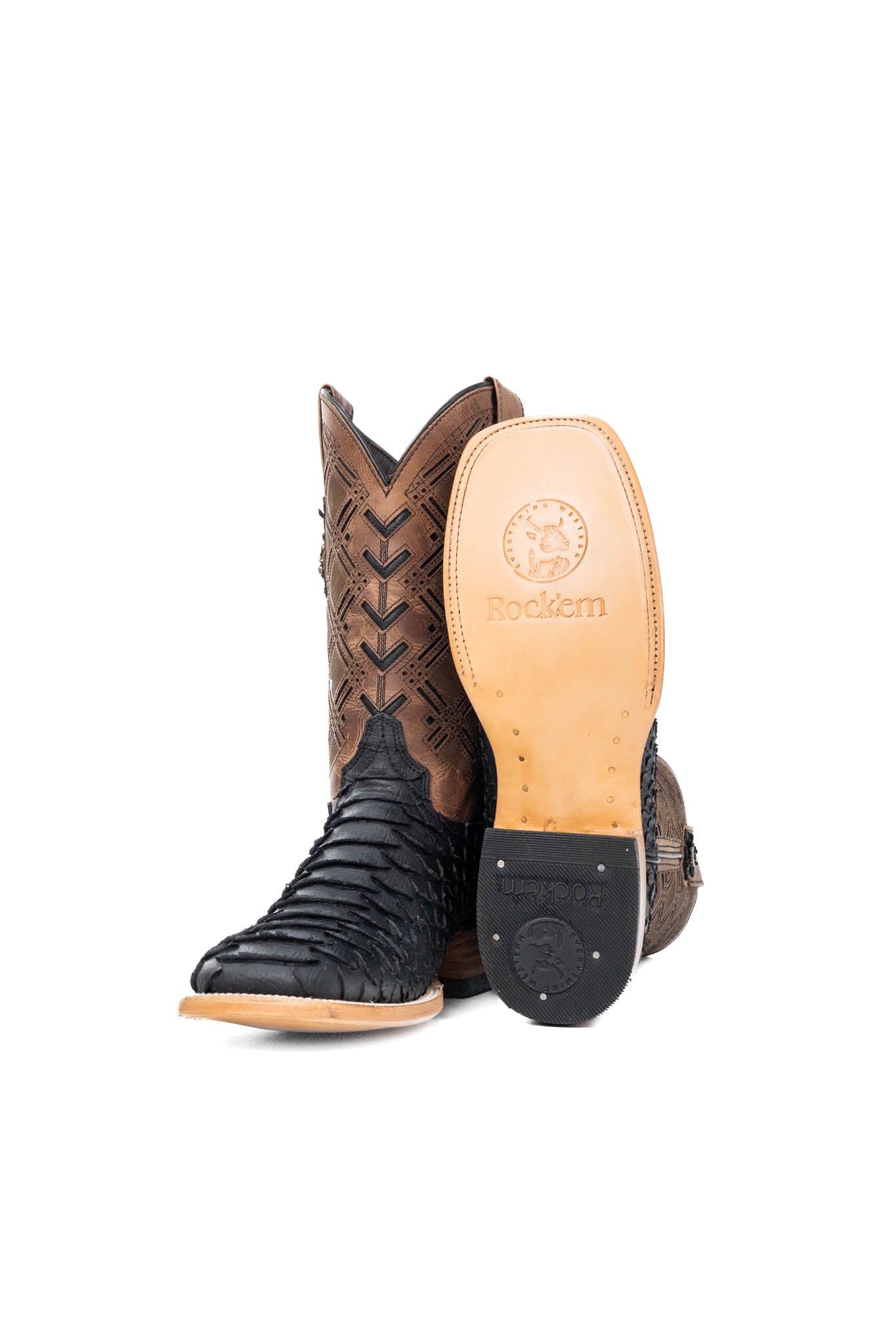 Bradley Matte Python Square Toe Cowboy Boot